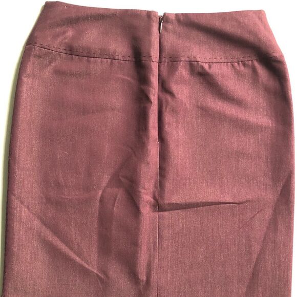 🆕 [BCBG MaxAzria] Wine Lined Straight Cotton Skirt Sz: 0 - Picture 3 of 5